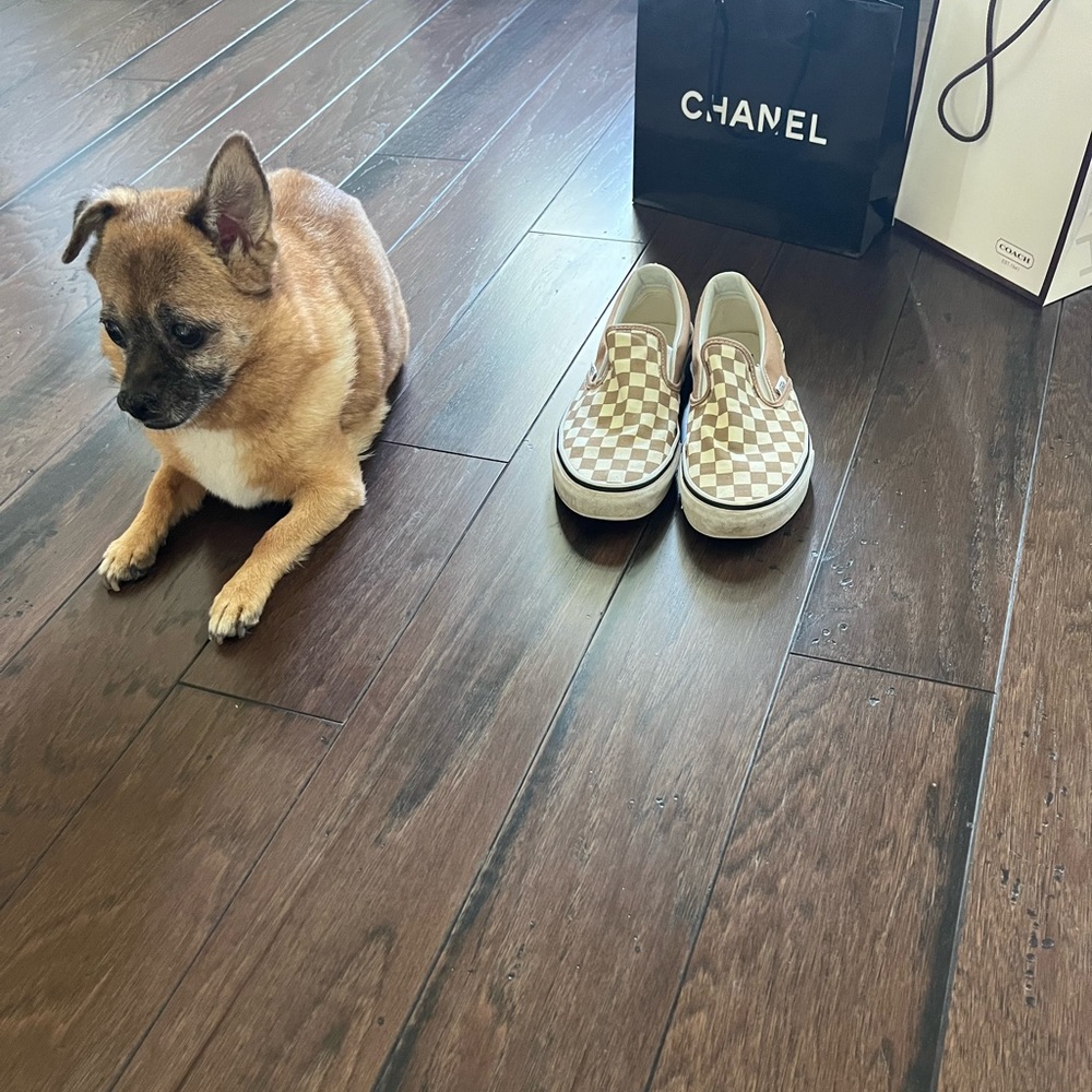 Vans tan and cream check women’s 7.5